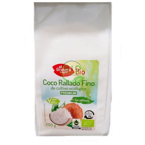 Coco Rallado Fino Bio 200 G El Granero Integral Bio Market