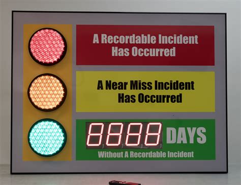 Stoplight Days Without An Accident Sign With Large Display 36hx48w Stop Light Accident Day