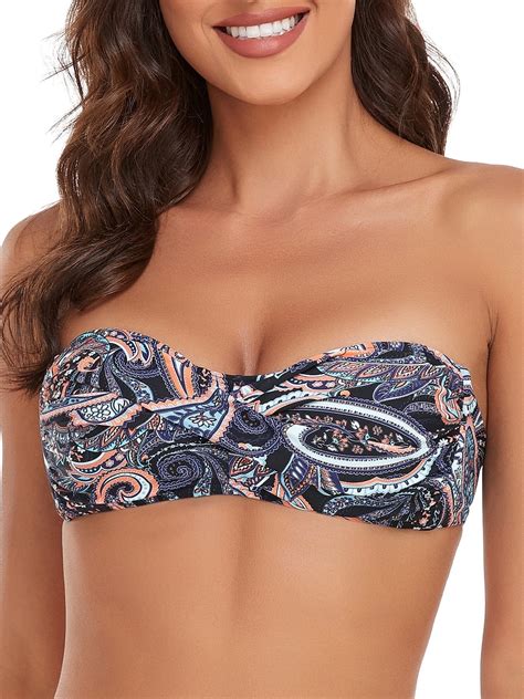 Ocean Blues Women S Halter Bikini Top Twist Bandeau Swimsuit Top Adjustable Removable Straps