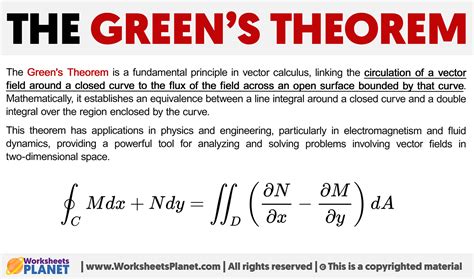 The Green S Theorem Formula Definition