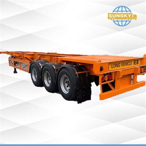 Ft Axle Skeleton Container Trailer Carrier With Airbag Suspension