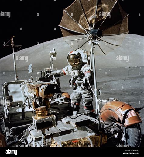 Apollo 17- Lunar Roving Vehicle and Eugene Cernan Stock Photo - Alamy