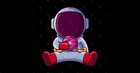 Cute Astronaut Eating Donut Cartoon Donut Sticker Teepublic