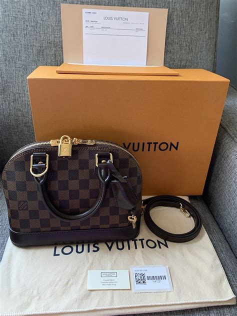 Authentic Louis Vuitton Alma Bb Damier Ebene Canvas L Gem