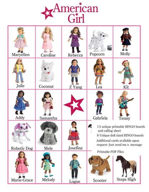 American Girl Bingo Printable