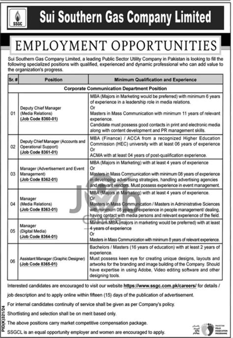 Sui Southern Gas Company Limited SSGC Jobs 2024 Jobs Update