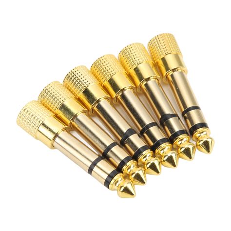 35mm To 635mm Headphone Adapter 6 Pcs Metal Stereo Audio Jack