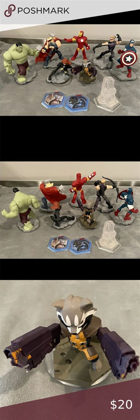 Disney Infinity Marvel Super Heroes Avengers Lot Power Disc