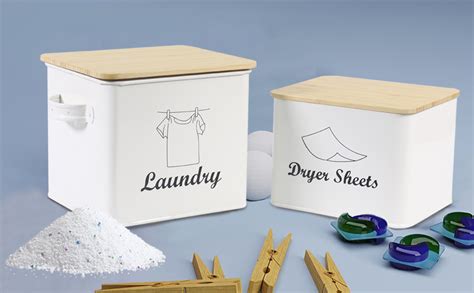 Amazon Xbopetda Set Of Laundry Powder Bin Dryer Sheets Holder