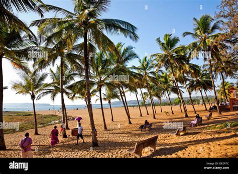 Tourists on the beach, Miramar Beach, Panaji, North Goa, Goa, India Stock Photo - Alamy