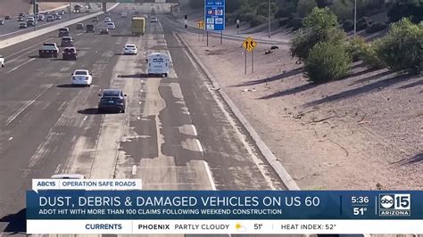 Drivers File Damage Claims Against Adot Amid Us 60 Work