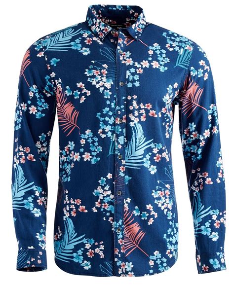 Inc International Concepts Mens Regular Fit Floral Print Shirt