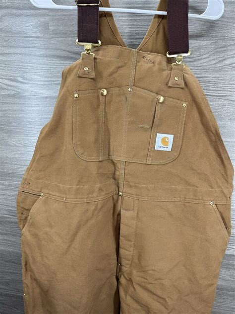 Usa Made Carhartt R02 Insulated Bib Overalls Reinforced Knee Duck