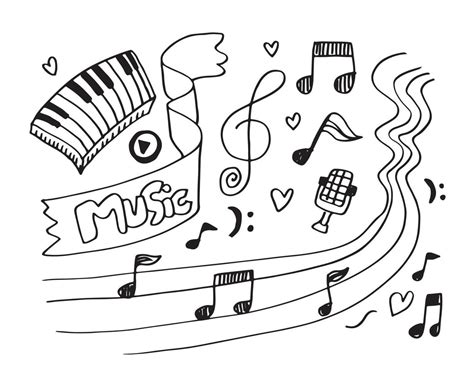 Music Background Hand Drawn Music Set Illustration Illustrations Of