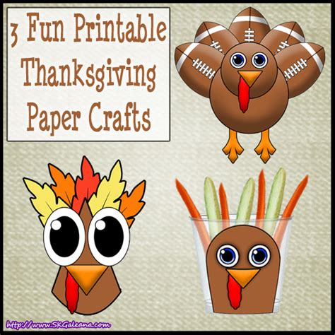 Three Fun Thanksgiving Turkey Paper Crafts | SKGaleana