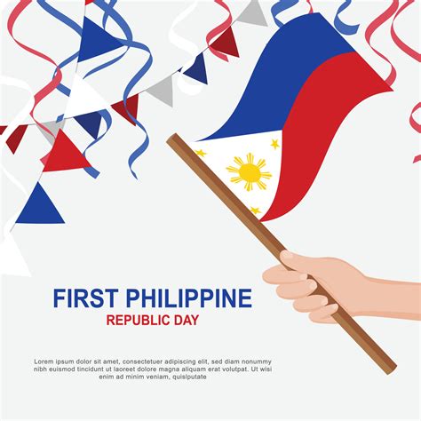 First Philippine Republic Day Background 36040007 Vector Art At Vecteezy