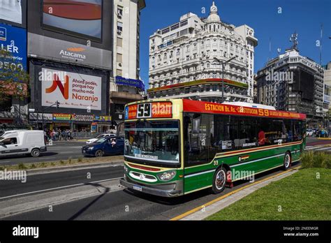 Public Bus Avenida De Julio Buenos Aires Argentina Stock Photo Alamy