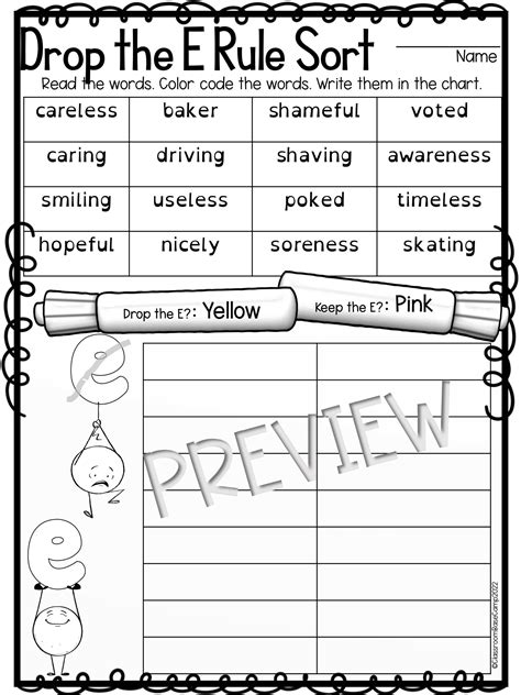 Drop The E Rule Orton Gillingham Spelling Rule For Adding Suffixes