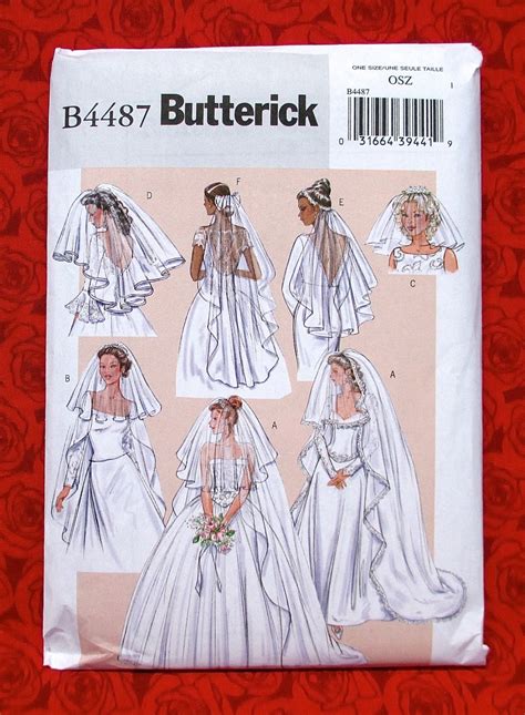 Butterick Sewing Pattern B Bridal Veil Blusher Floral