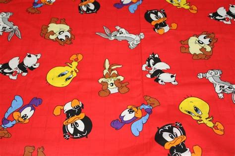 Bty Baby Looney Tunes Fabric Tm Warner Bros Red Fabric With Baby