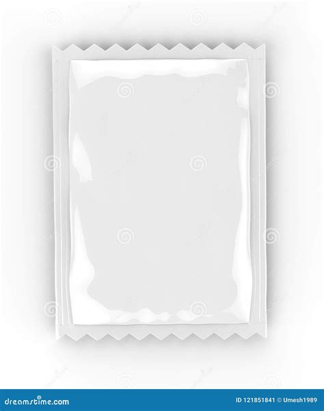 White Blank Foil Or Plastic Sachet Packaging For Coffee Salt Sugar