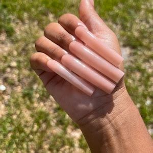 Fully Nude Acrylic Press On Set Nude Press Ons Press On Nails Cute Press On Nails Nude Press