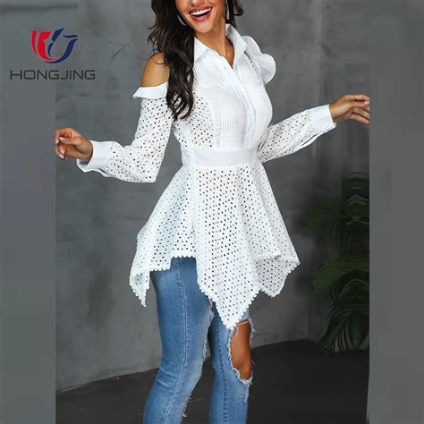 Woven Casual Polyester Cold Shoulder Hollow Out Knotted Front Partially