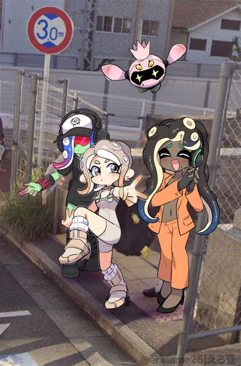 Octoling Player Character Octoling Girl Marina Agent Dedf Sh And