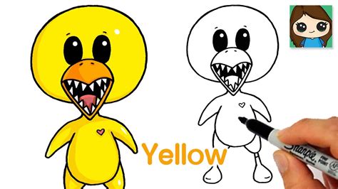 How To Draw Yellow Easy Roblox Rainbow Friends Youtube