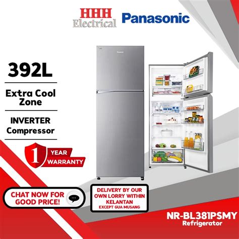 Panasonic 392L ECONAVI Inverter 2 Door Top Freezer Refrigerator NR