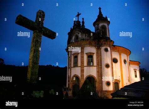 Igreja Nossa Senhora Do Rosario Church Ouro Preto Brazil Stock Photo