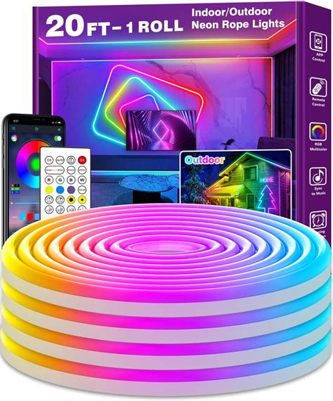Amazon.com: AILBTON 20Ft Neon Rope Lights,Flexible Led Rope Lights ...