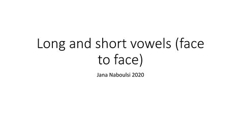 Long And Short Vowels Ppt