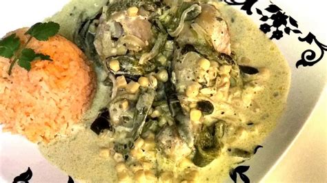 Pollo En Crema Con Rajas Poblanas Youtube