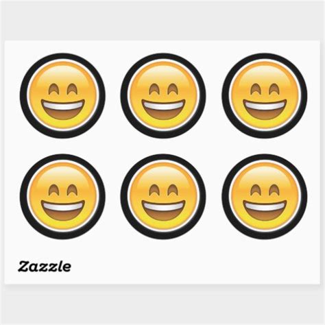 Happy Big Smile Emoji Stickers Zazzle