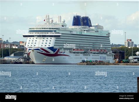 Pando Cruise Ship Brittania Is Moored At The Queen Elizabeth Dock In