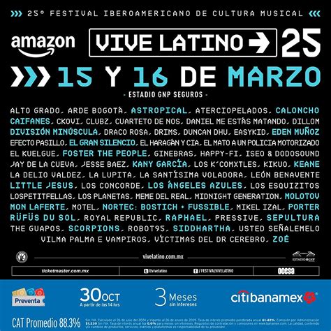 Vive Latino 2025 cartel con headliners fechas boletos y más