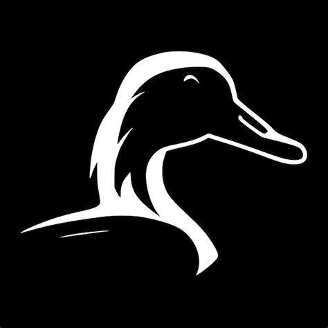 Premium Vector Duck Black And White Vector Illustration