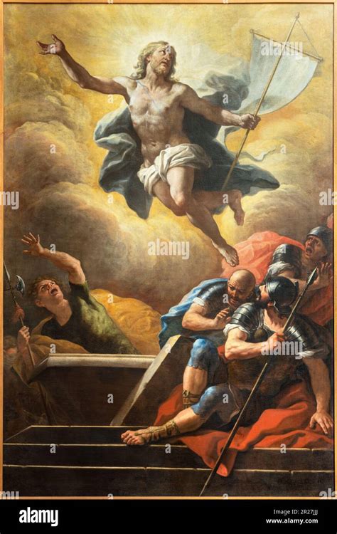 NAPLES ITALY APRIL 22 2023 The Painting Of Resurrection In The