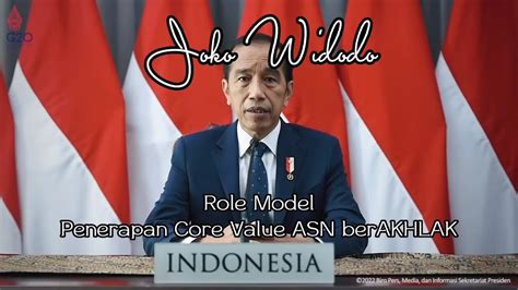 Role Model Penerapan Core Value Asn Berakhlak Ir H Joko Widodo