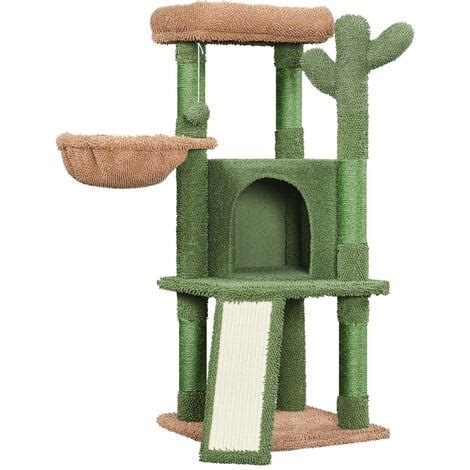 Yaheetech H Cactus Cat Tree Cat Furniture Cat Tower Green Brown