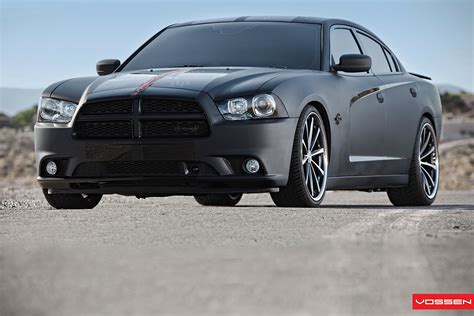 Dodge Charger Gets Matte Black Wrap And Vossen Wheels Autoevolution