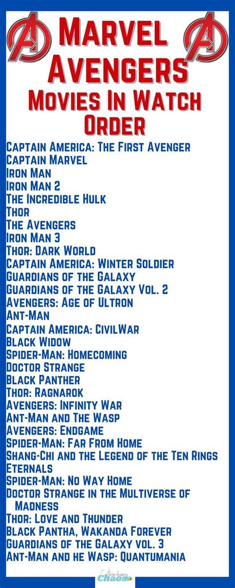 The Correct Marvel Avengers Movie Watch Order 2023 Extraordinary