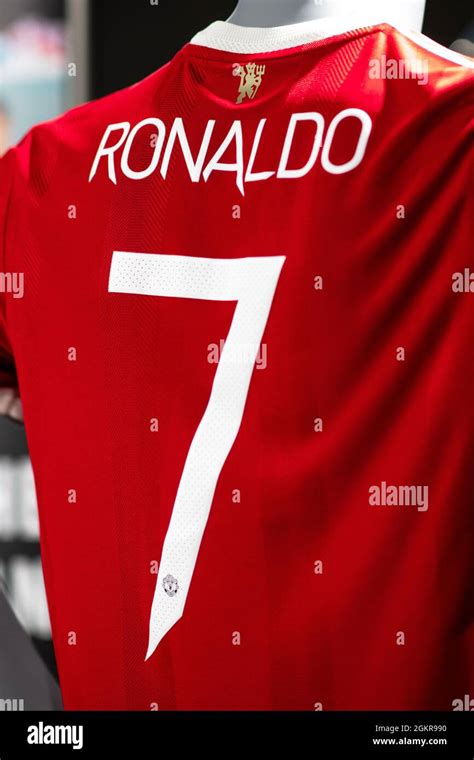 Close up of Manchester United kit with Ronaldo 7 print Stock Photo - Alamy