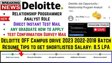 Deloitte OFF Campus Drive 2023 2022 2018 Batch Direct Test Mail