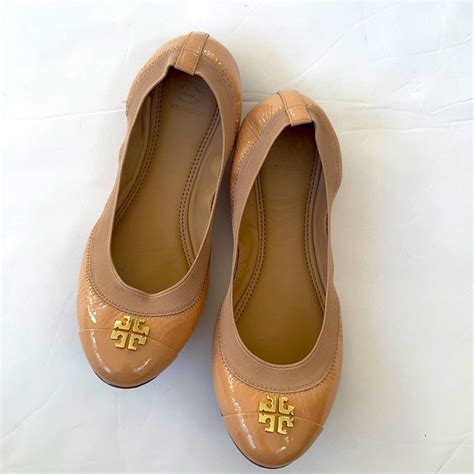 Tory Burch Nude Patent Leather Jolie Ballet Flats 7 5 Gem