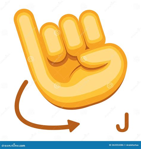 Vector Sign Language Icon Letter J Stock Vector Illustration Of