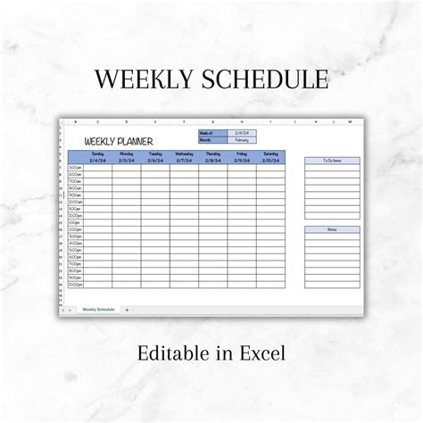 Basic Weekly Planner Excel Template Excel Template For Weekly Planning