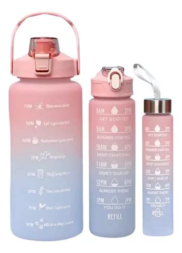 Kit De Botellas De Agua Galao Academia Squeeze Motivational De