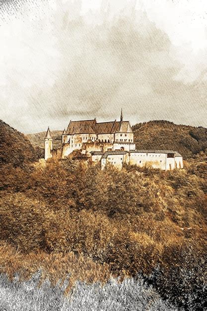 Premium Photo | Luxembourg color pencil landscape